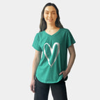 FOIL HEART GREEN TEE