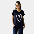 NAVY HEART TEE