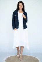 LINEN FRINGE JACKET