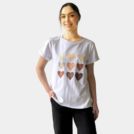 WHITE HEATRS TEE