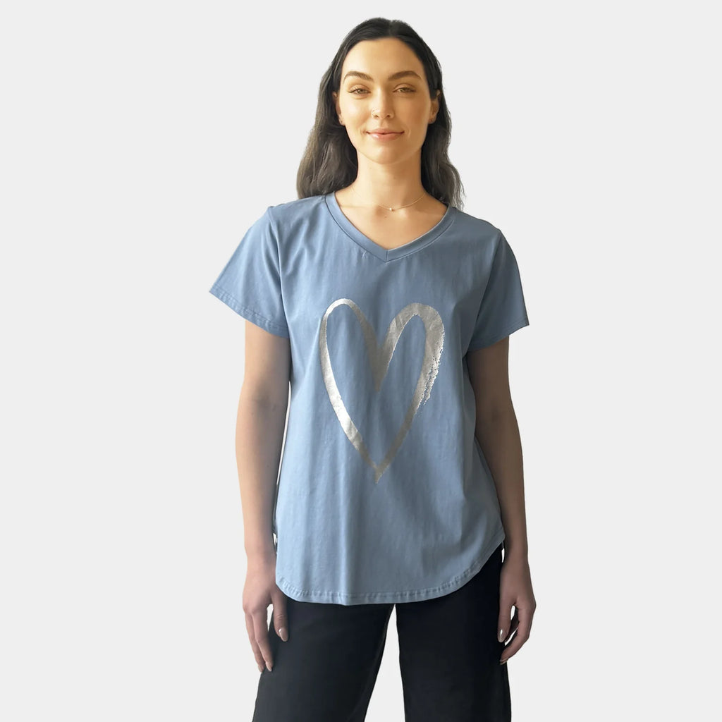 FOIL HEART BLUE