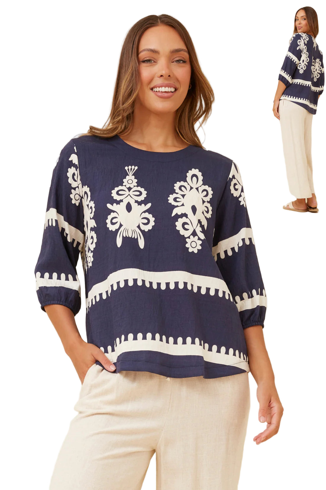 TATUM TOP IN NAVY