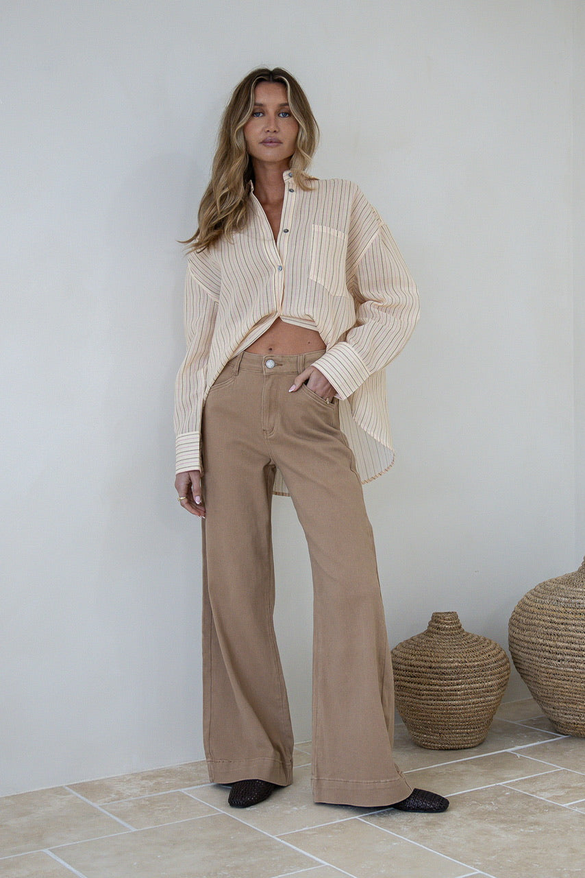 SUTTON STRETCH JEAN IN WARM BEIGE
