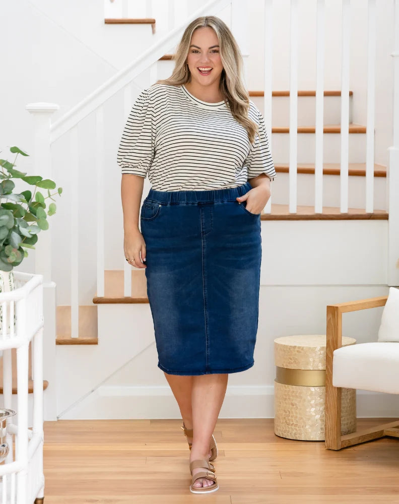 JENNI STRETCH DENIM SKIRT