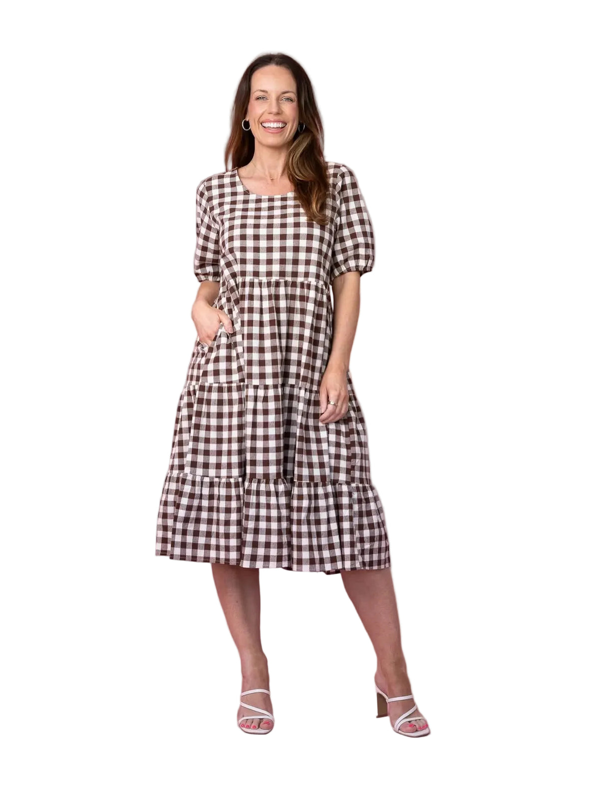 SASHA GINGHAM MIDI DRESS