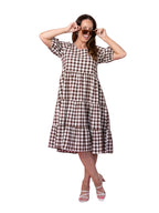 SASHA GINGHAM MIDI DRESS
