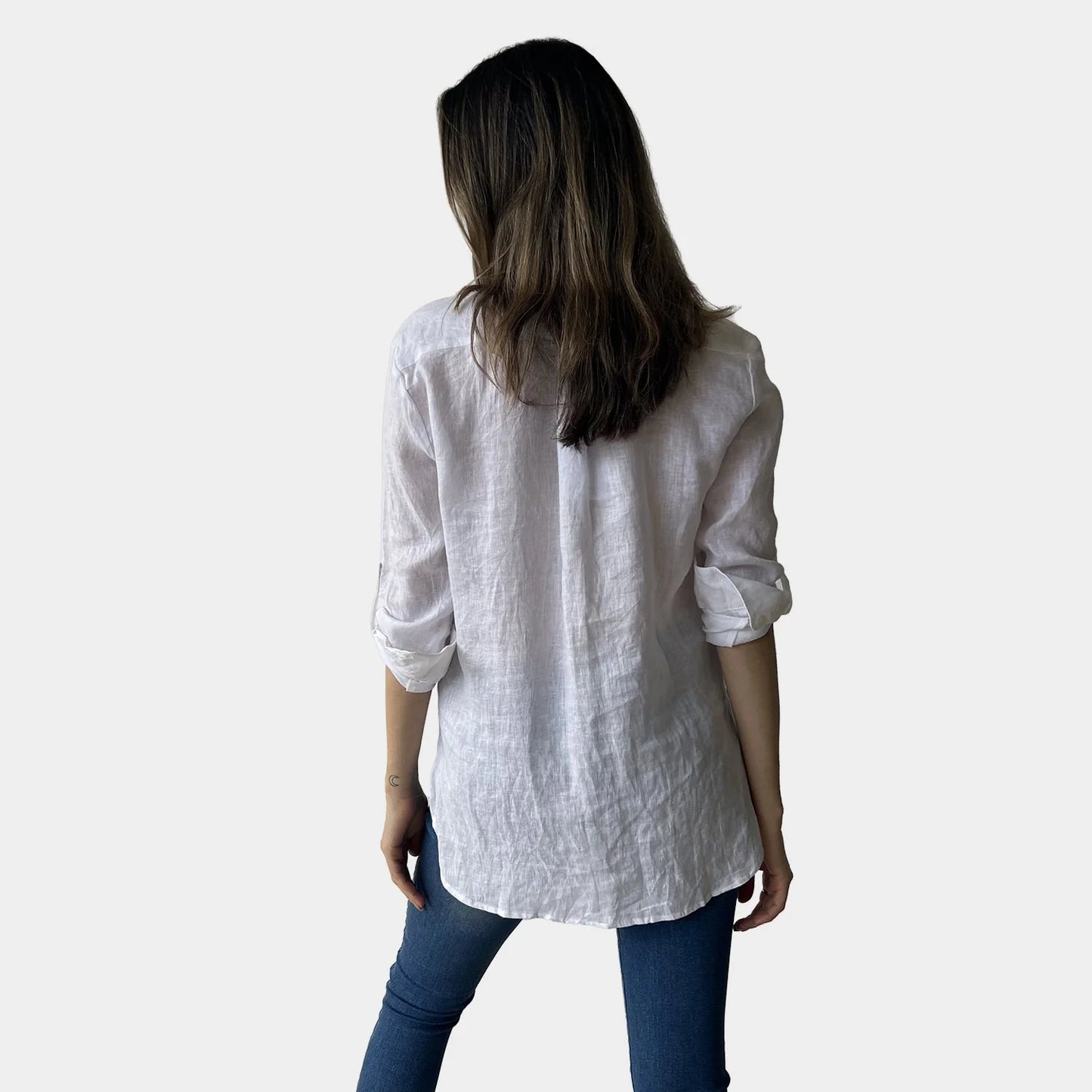 VIMMI WHITE LINEN SHIRT