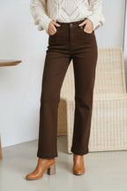 BAGGY STRAIGHT LEG JEAN IN CHOCOLATE
