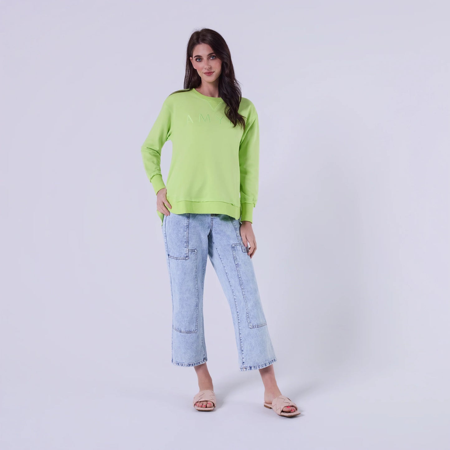 AMYIC SWEATER IN FLUORESCENT GREEN