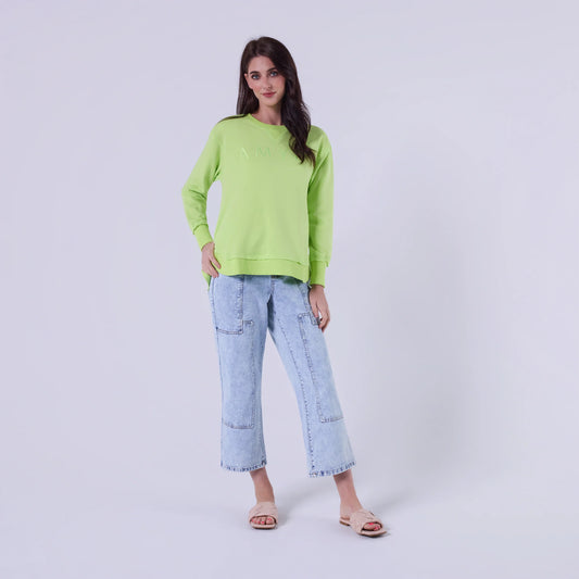 AMYIC SWEATER IN FLUORESCENT GREEN