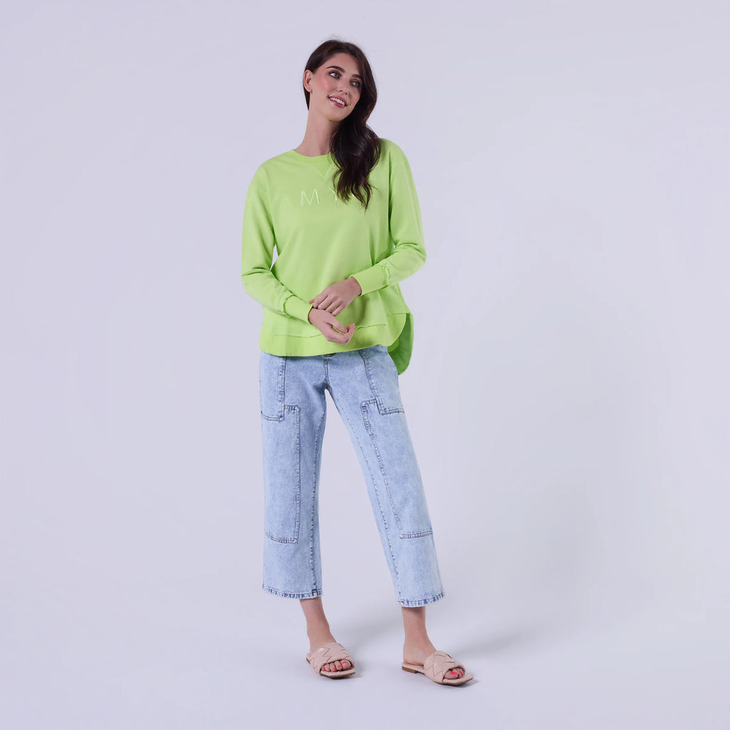 AMYIC SWEATER IN FLUORESCENT GREEN