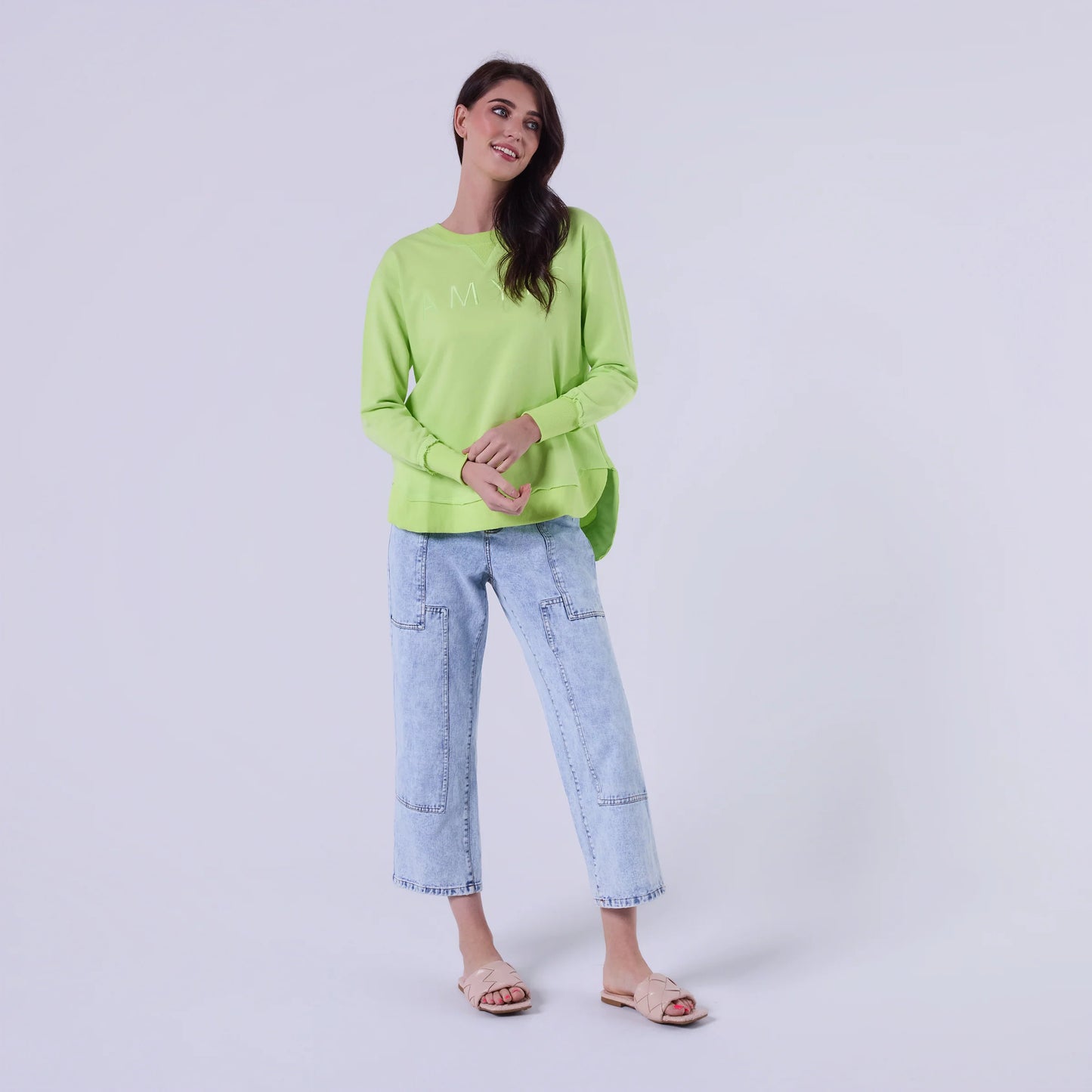AMYIC SWEATER IN FLUORESCENT GREEN