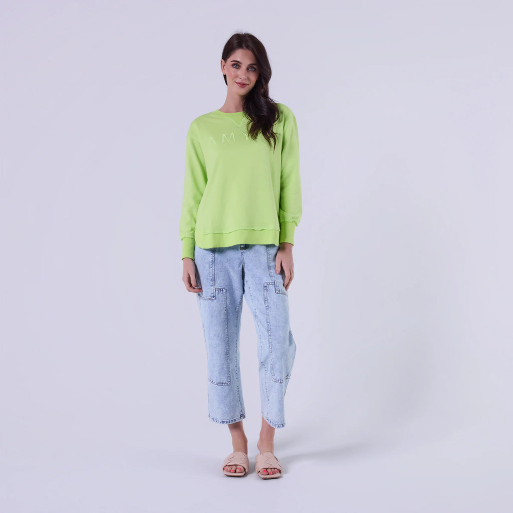 AMYIC SWEATER IN FLUORESCENT GREEN