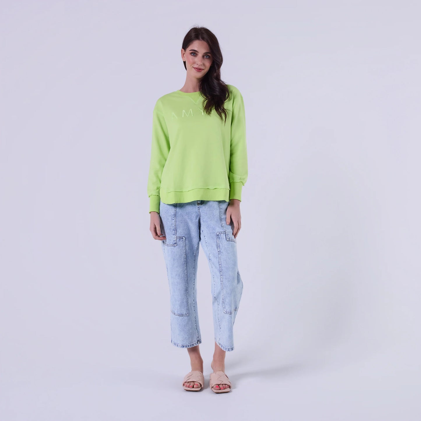 AMYIC SWEATER IN FLUORESCENT GREEN