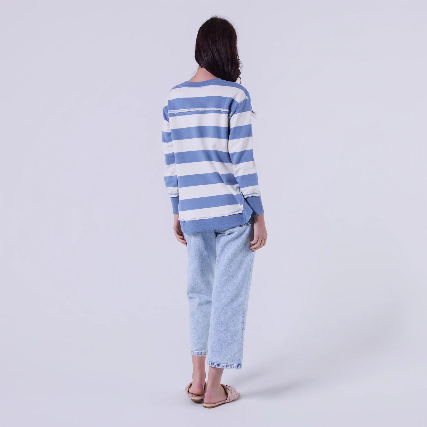 AMYIC SWEATER IN LIGHT BLUE STRIPE