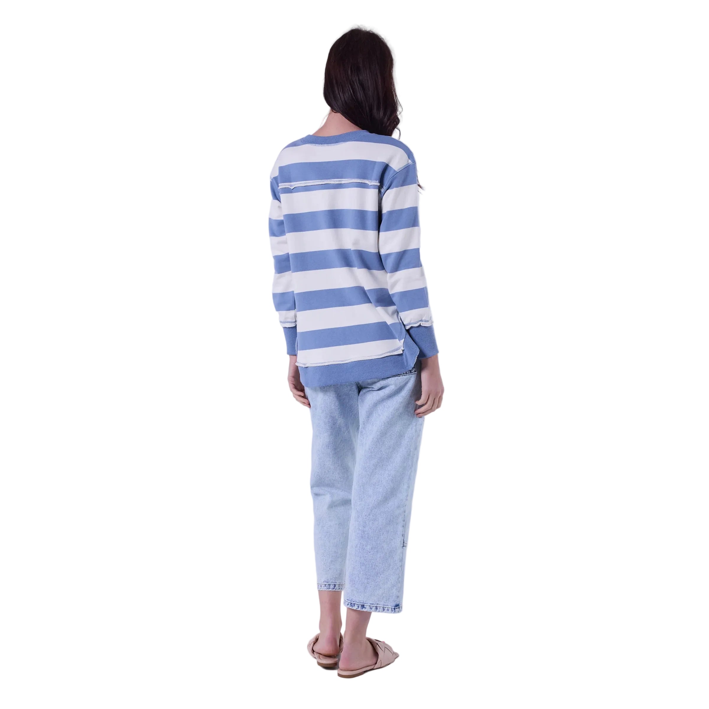 AMYIC SWEATER IN LIGHT BLUE STRIPE