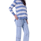 AMYIC SWEATER IN LIGHT BLUE STRIPE