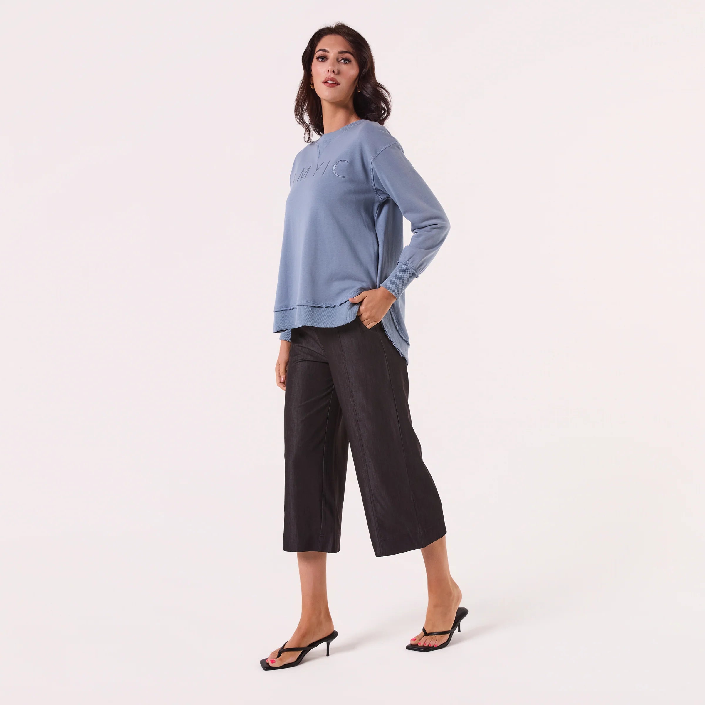 AMYIC SWEATER DENIM BLUE