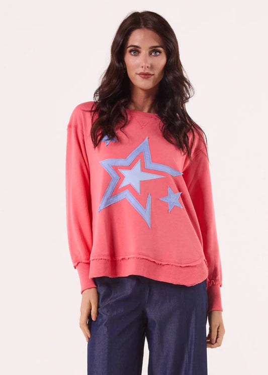 AMYIC STAR SWEATER IN WATER MELON