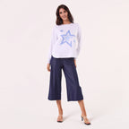 AMYIC PATCHWORK WHITE SWEATER