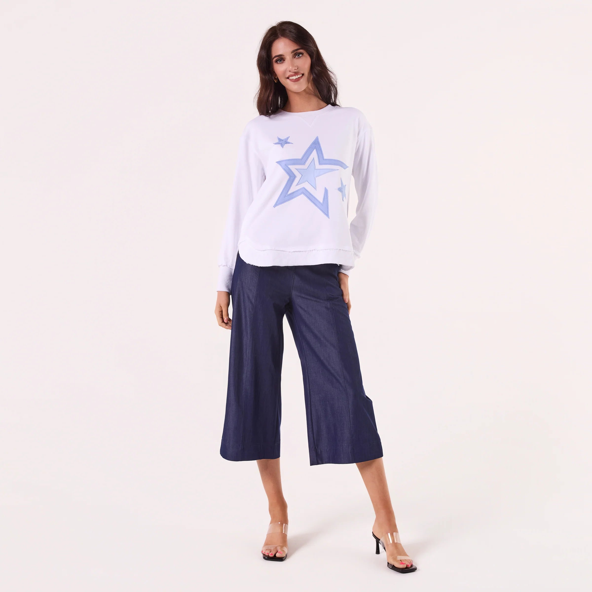 AMYIC PATCHWORK WHITE SWEATER