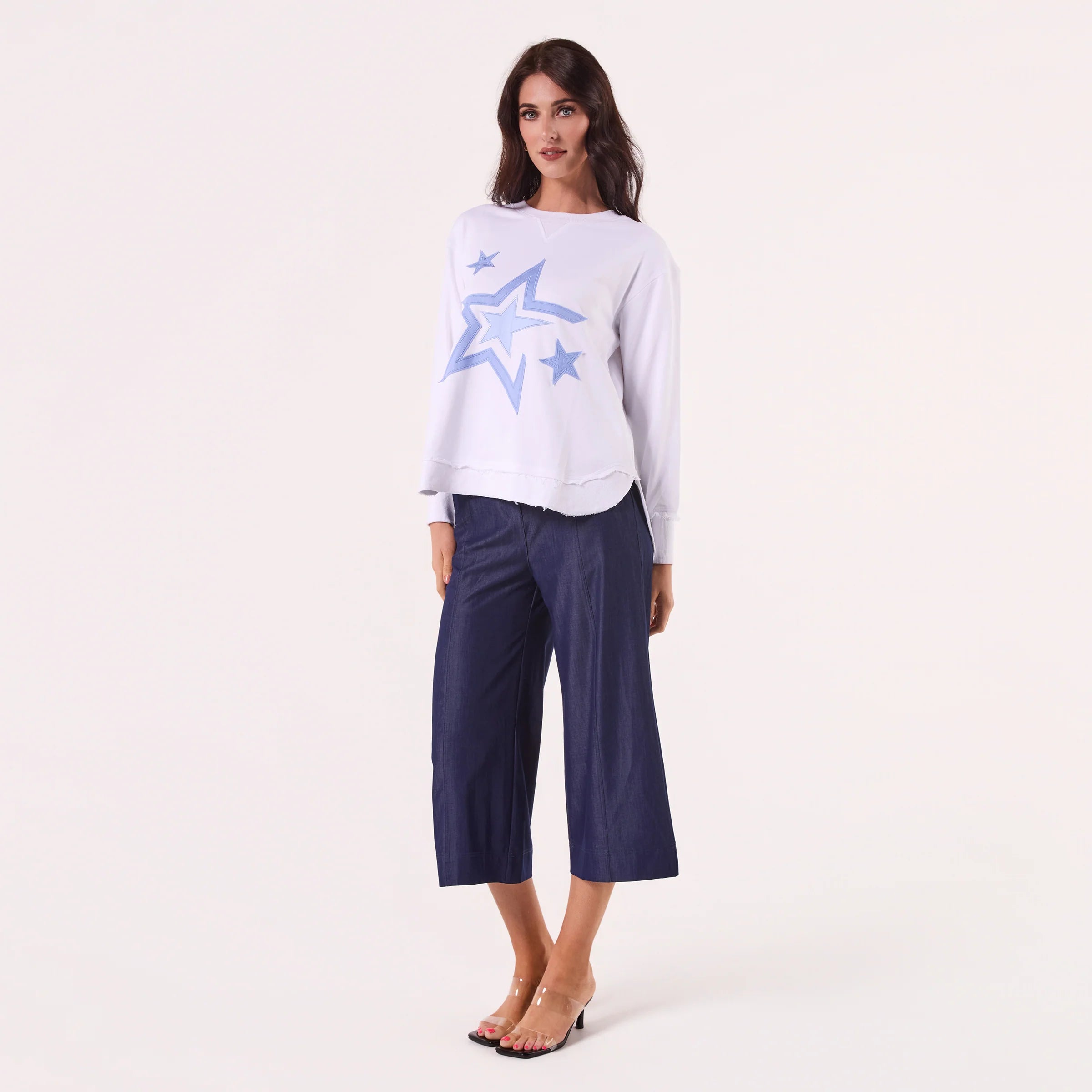 AMYIC PATCHWORK WHITE SWEATER