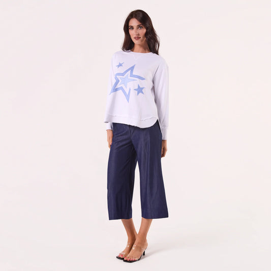 AMYIC PATCHWORK WHITE SWEATER