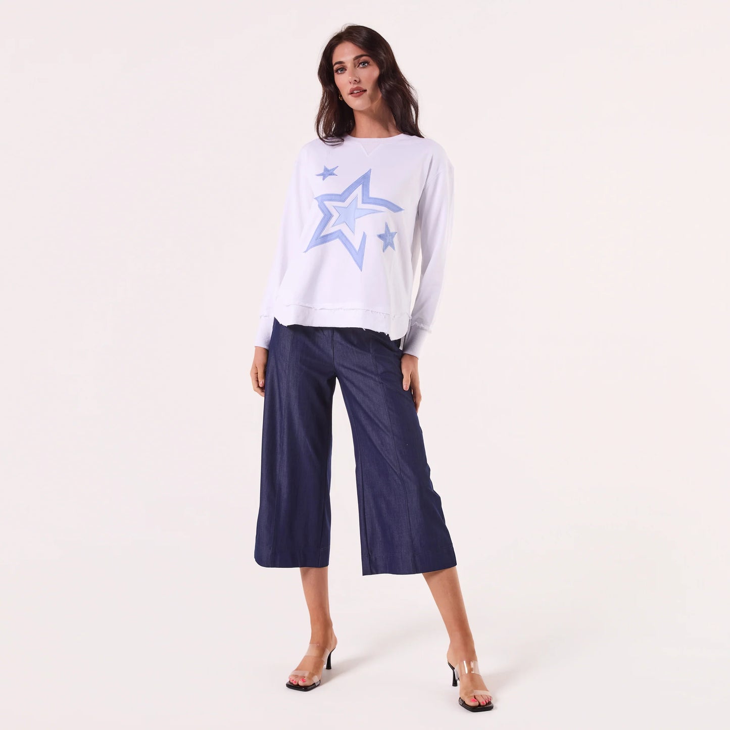 AMYIC PATCHWORK WHITE SWEATER