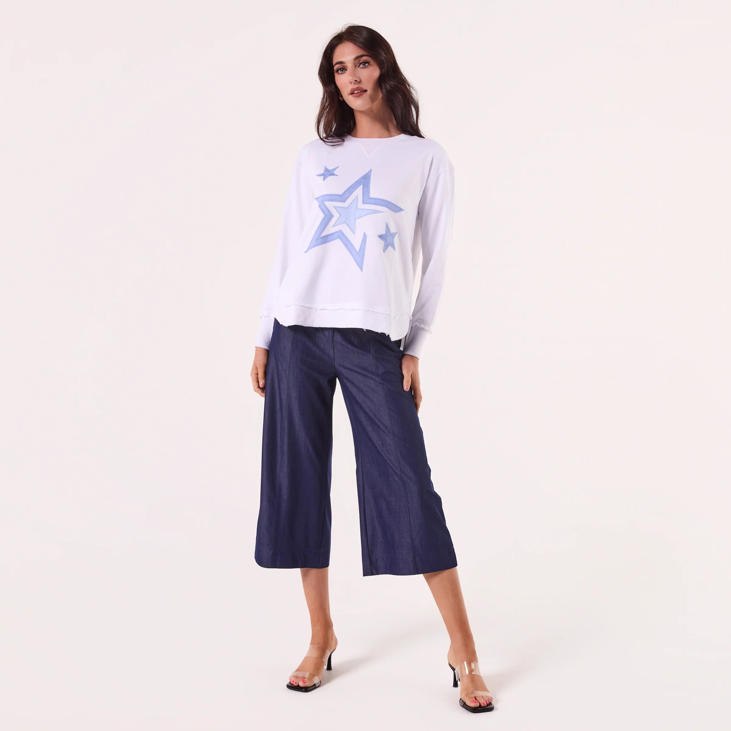AMYIC PATCHWORK WHITE SWEATER