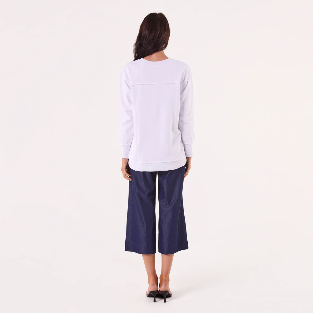 AMYIC PATCHWORK WHITE SWEATER