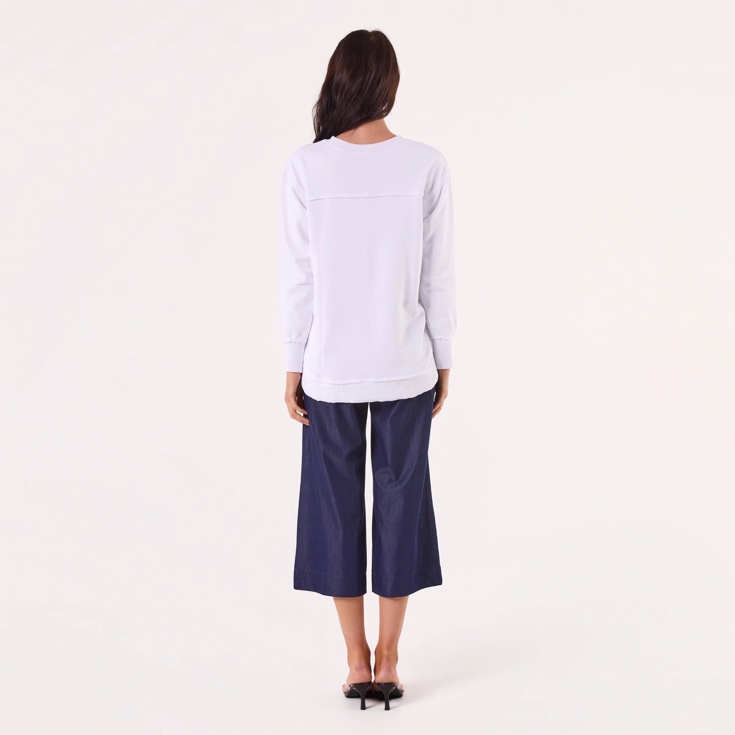 AMYIC PATCHWORK WHITE SWEATER