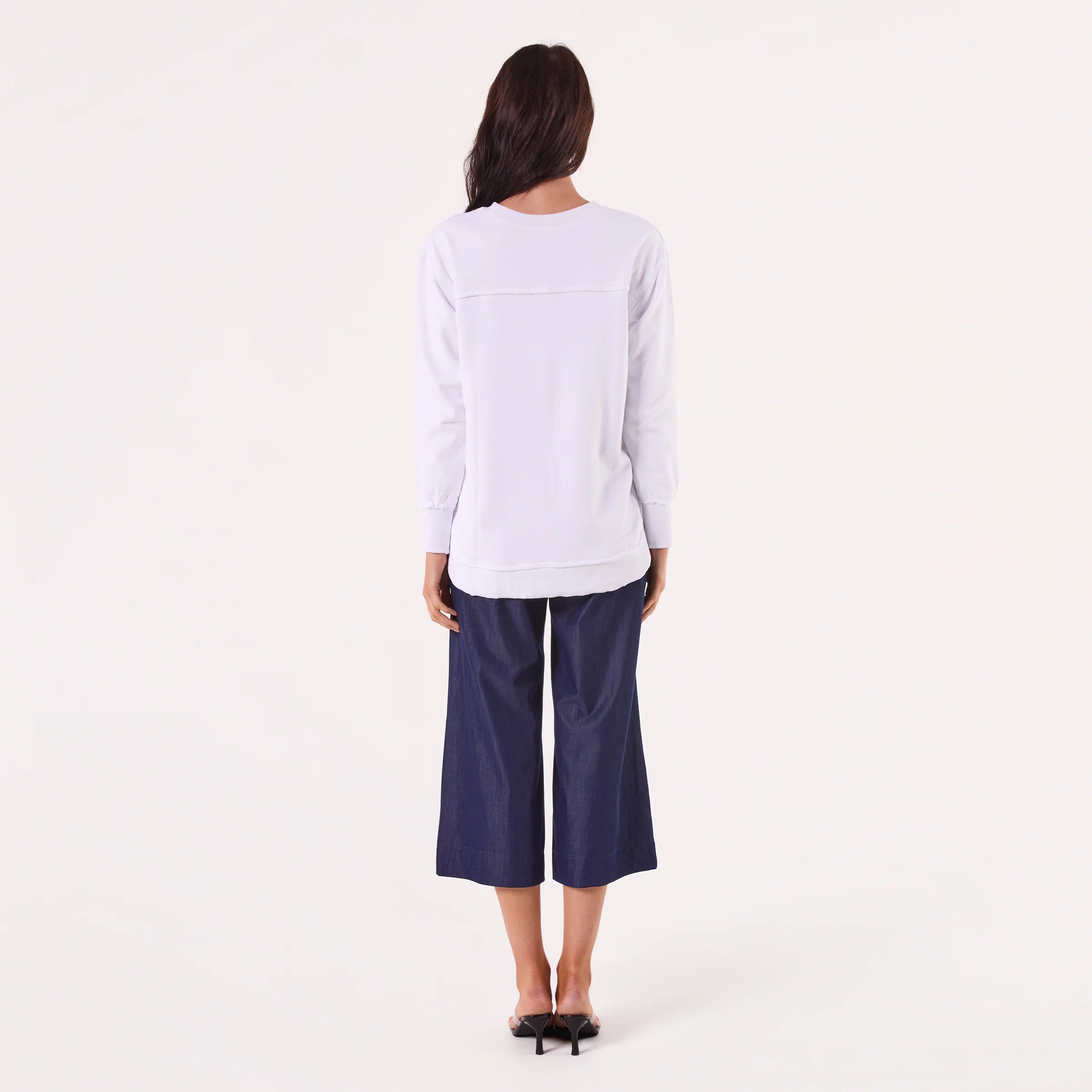 AMYIC PATCHWORK WHITE SWEATER
