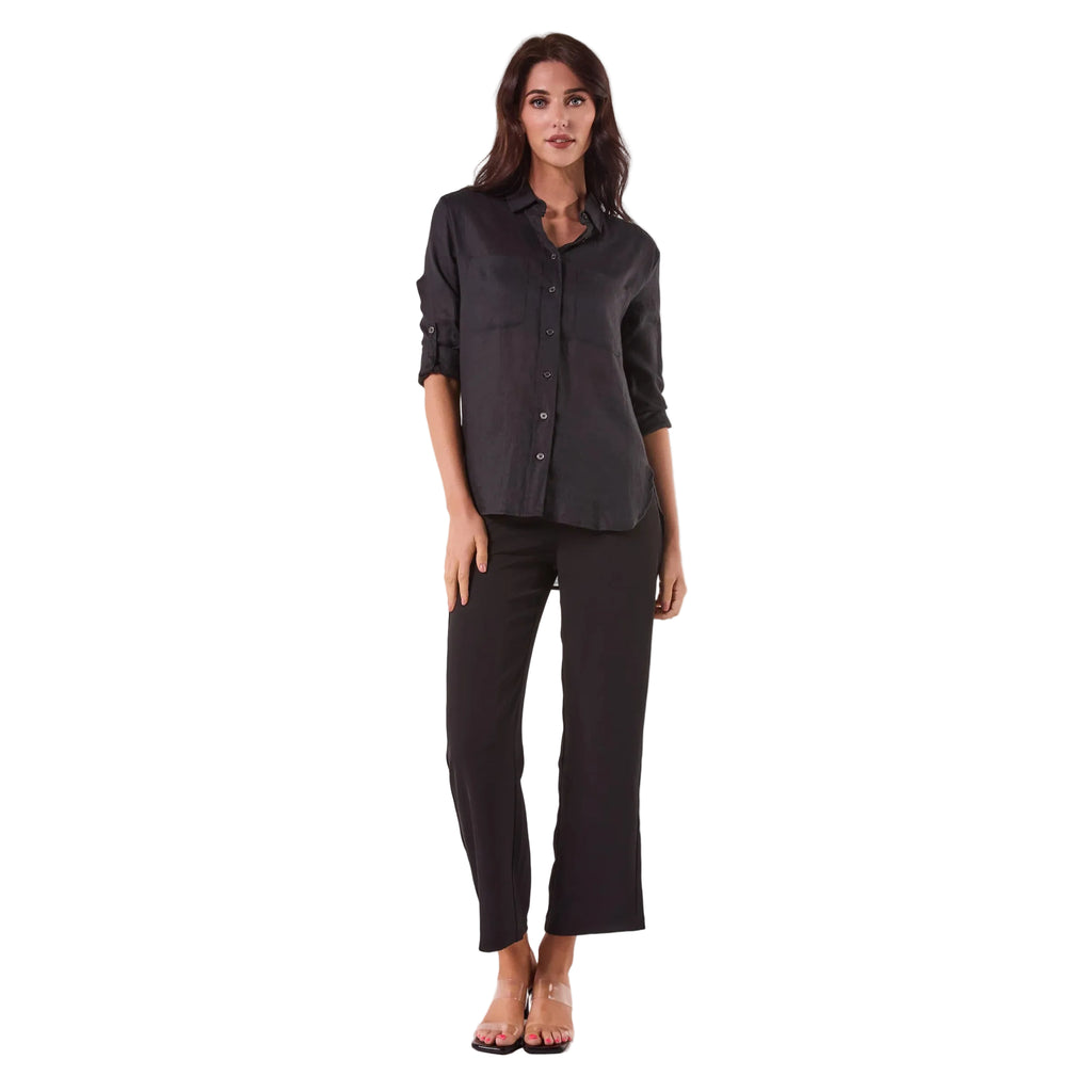 DEE LINEN SHIRT IN BLACK