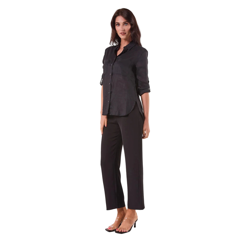 DEE LINEN SHIRT IN BLACK