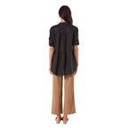 BLACK LOOSE LINEN SHIRT