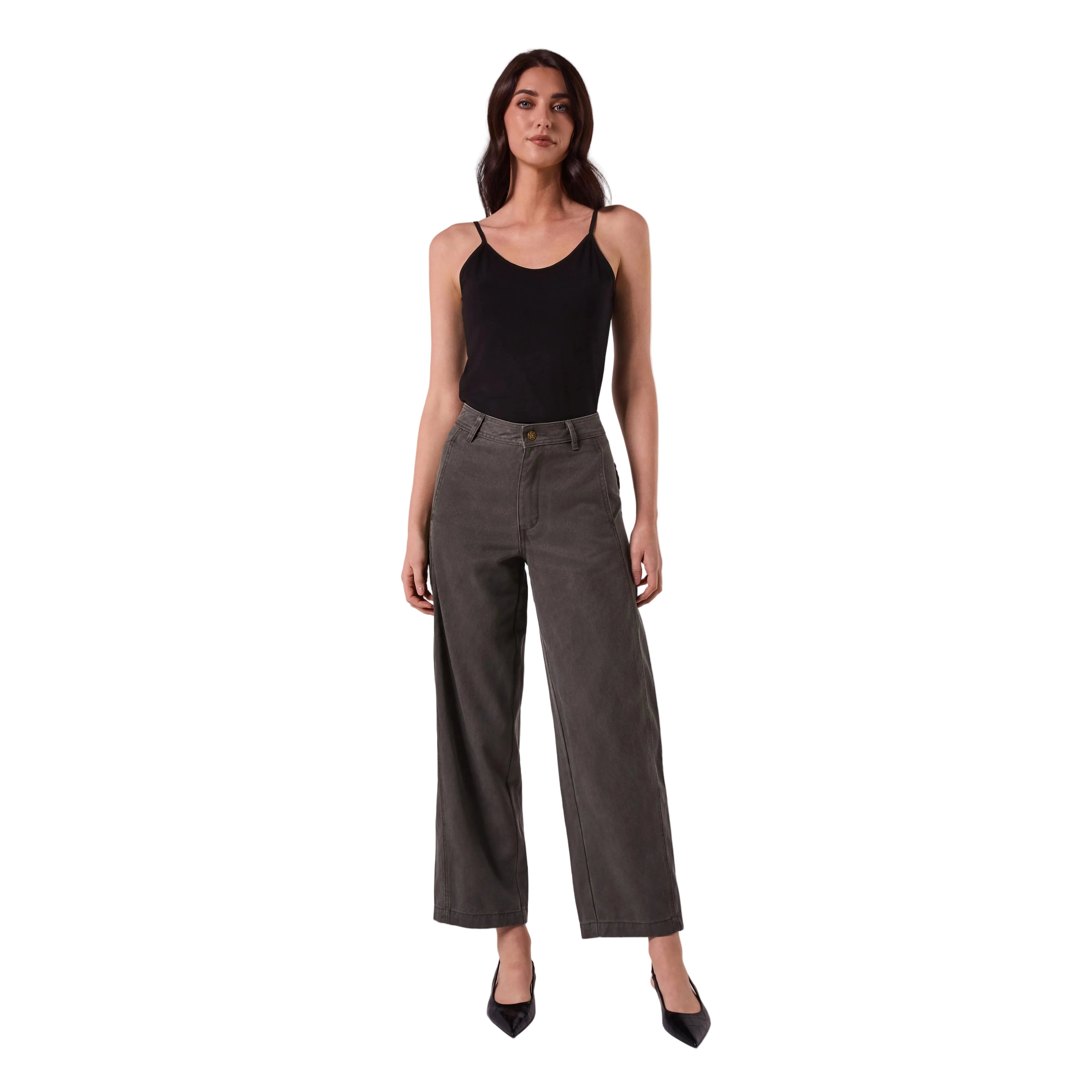 AMYIC BARREL LEG PANT IN KHAKI
