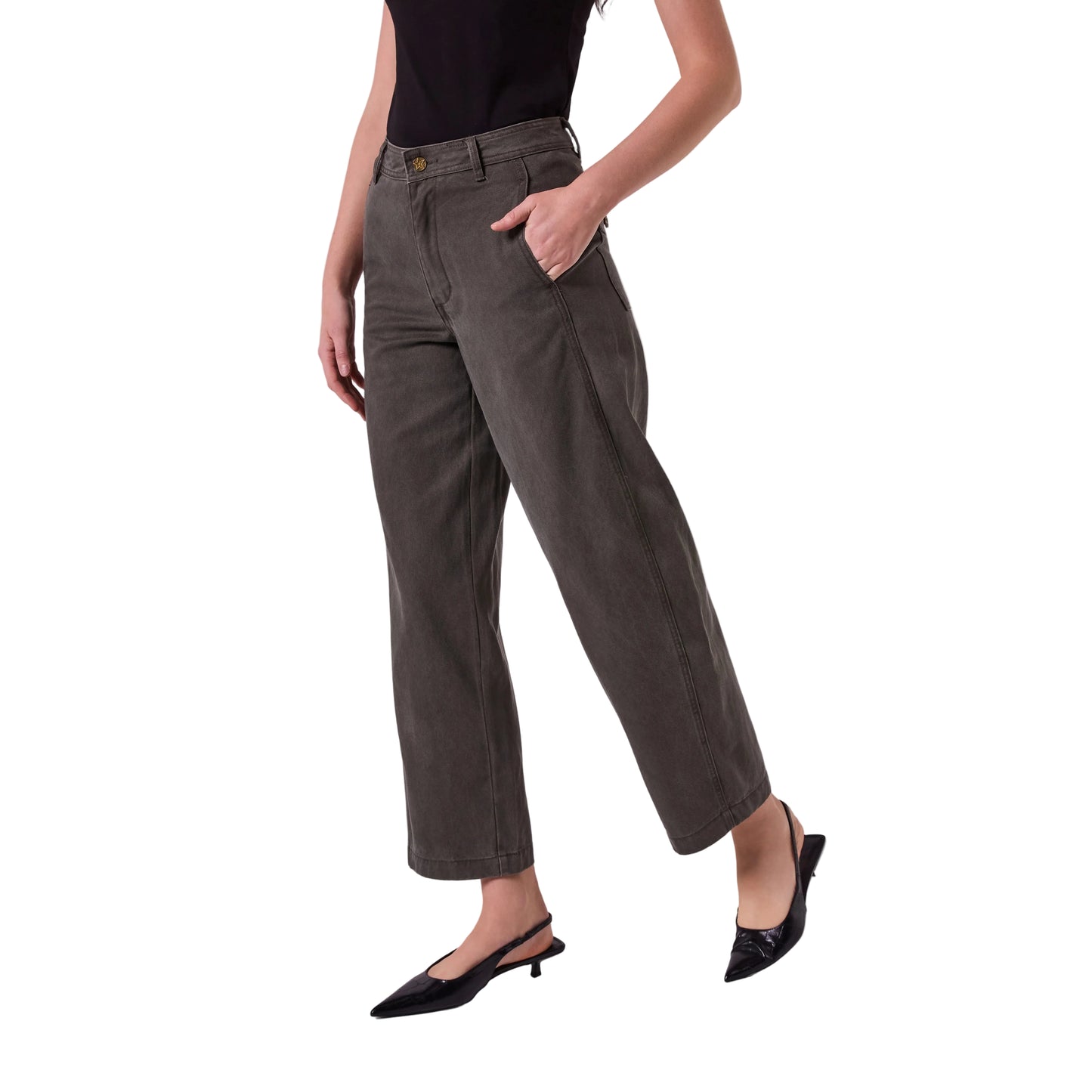 AMYIC BARREL LEG PANT IN KHAKI