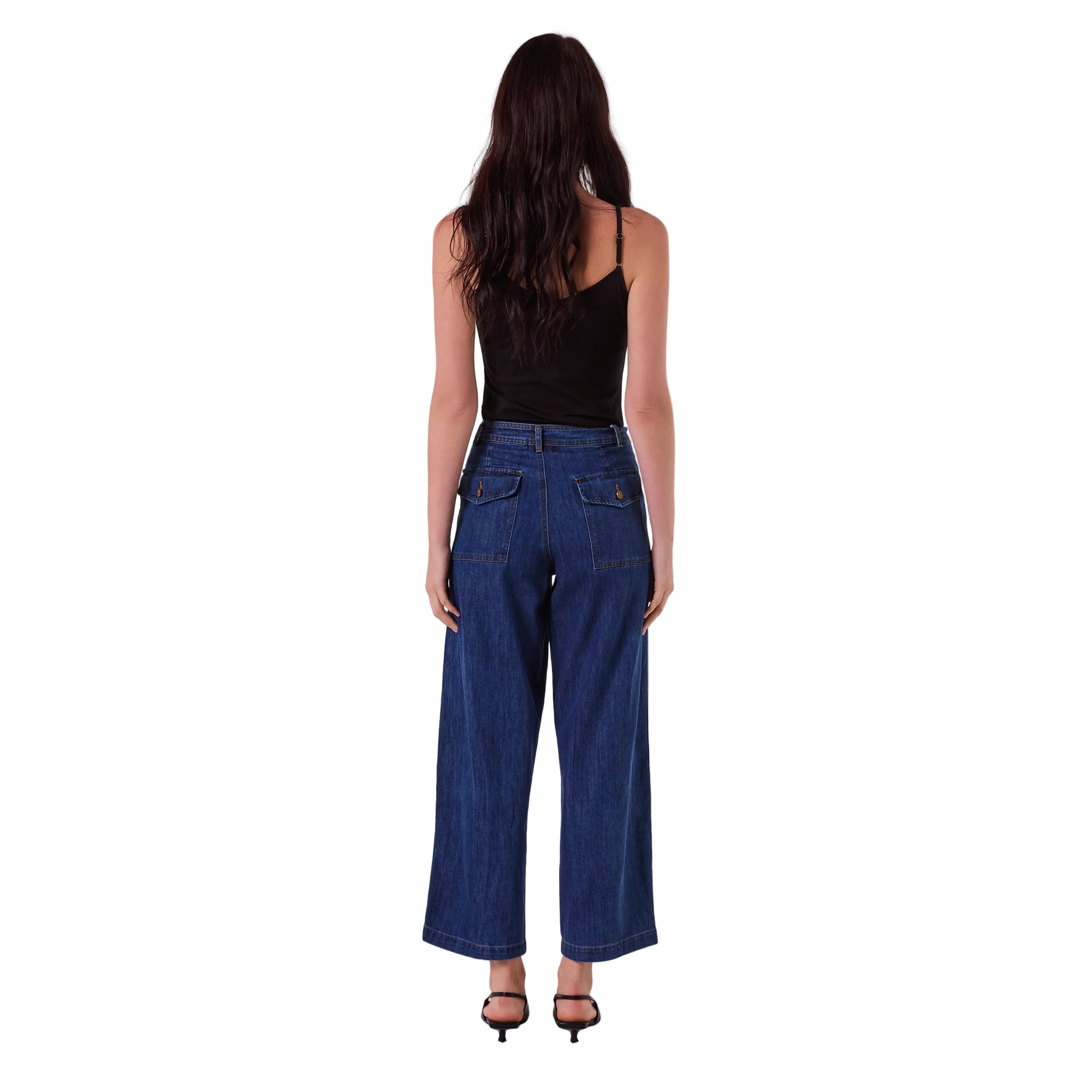 AMYIC BARREL LEG PANT IN DENIM