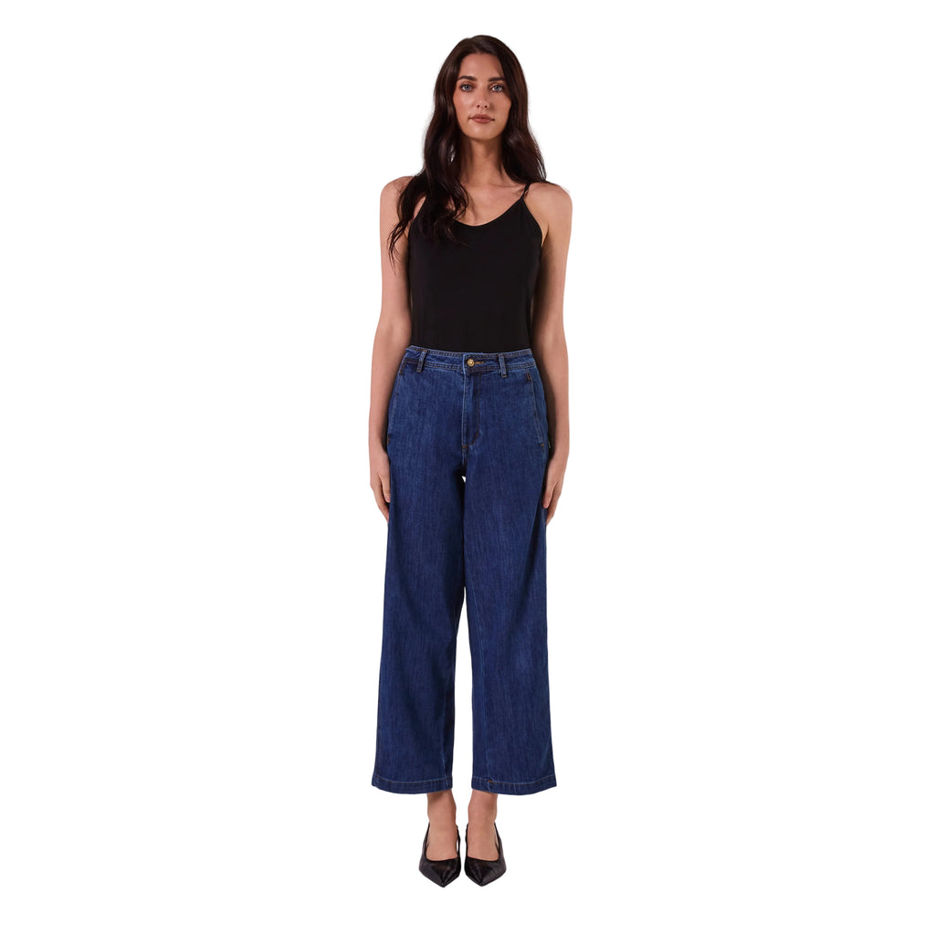 AMYIC BARREL LEG PANT IN DENIM