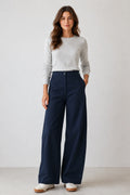 AMYIC BARREL LEG PANT IN NAVY
