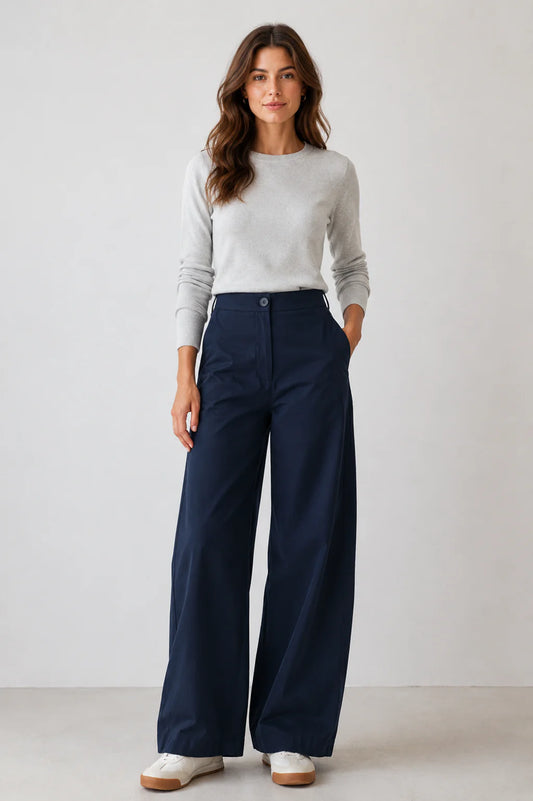 AMYIC BARREL LEG PANT IN NAVY