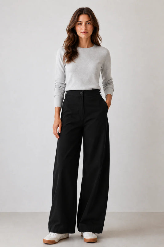 AMYIC BARREL LEG PANT BLACK