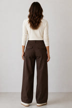 AMYIC BARREL LEG PANT IN CHOCOLATE