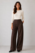 AMYIC BARREL LEG PANT IN CHOCOLATE