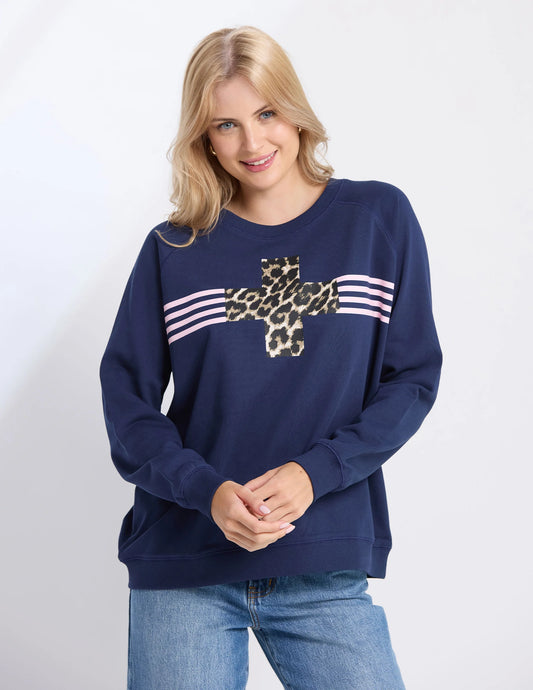 NAVY STAR CROSSED SWEATER