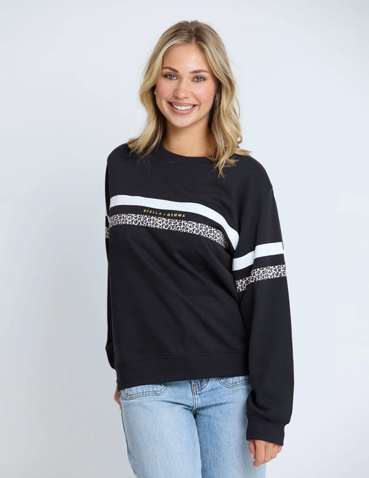 BLACK LEOPARD CLASSIC SWEATER