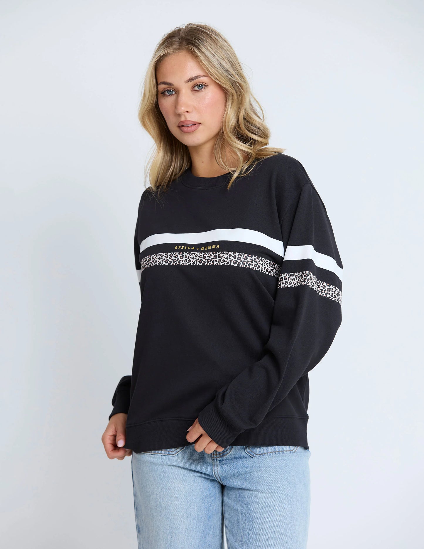BLACK LEOPARD CLASSIC SWEATER