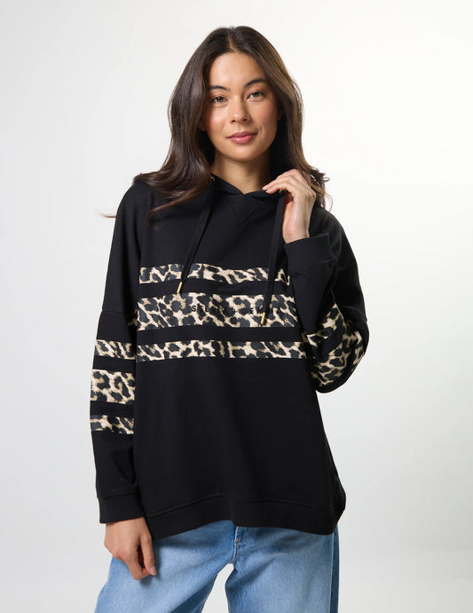 BLACK LEOPARD NEWPORT HOODIE