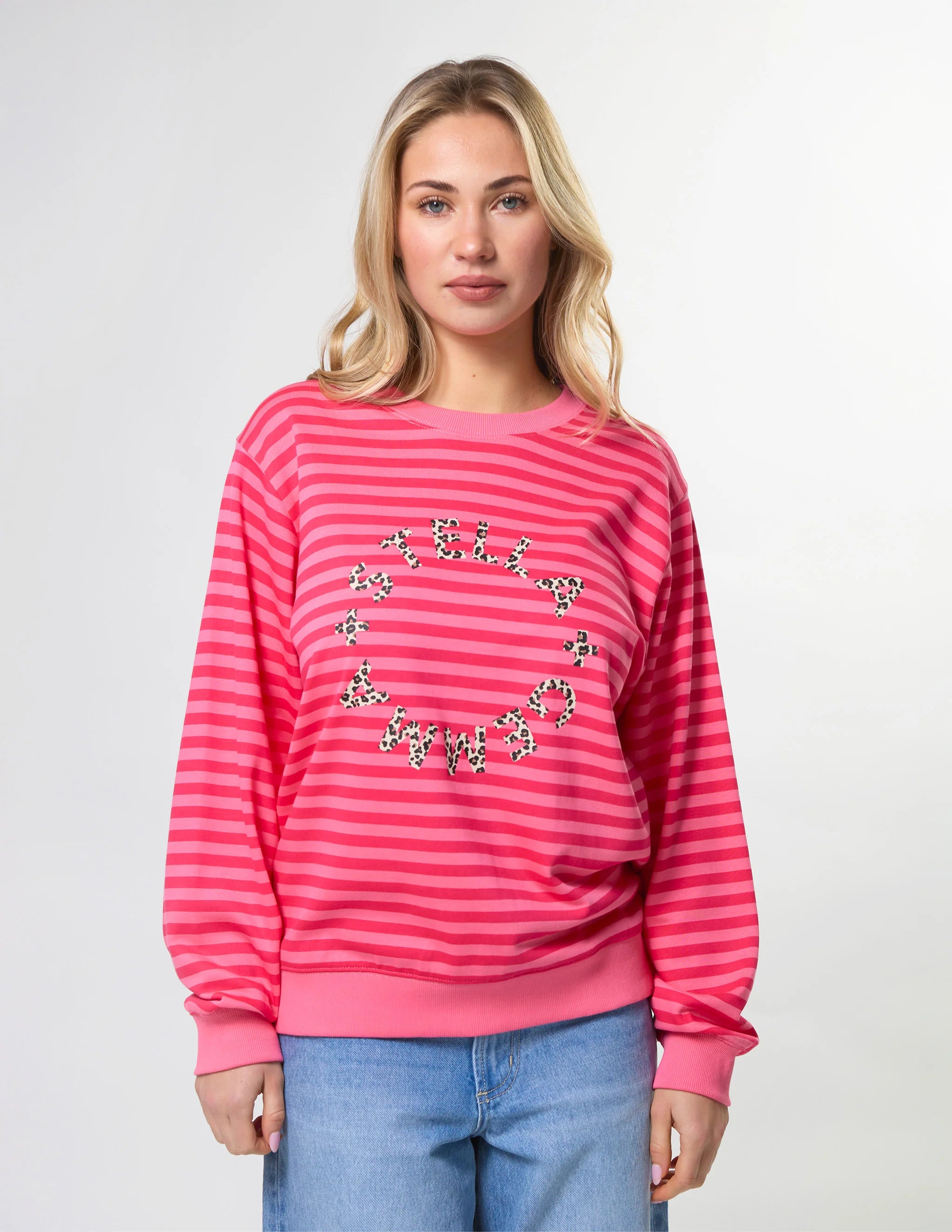 STELLA + GEMMA LEOPARD ROTATION SWEAT