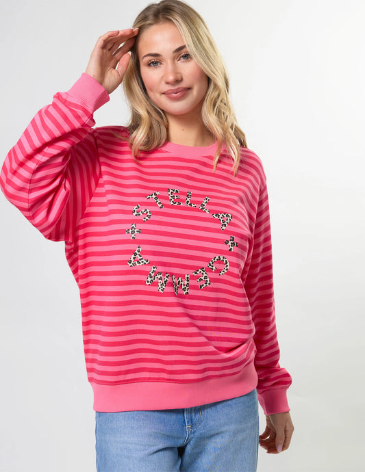 STELLA + GEMMA LEOPARD ROTATION SWEAT